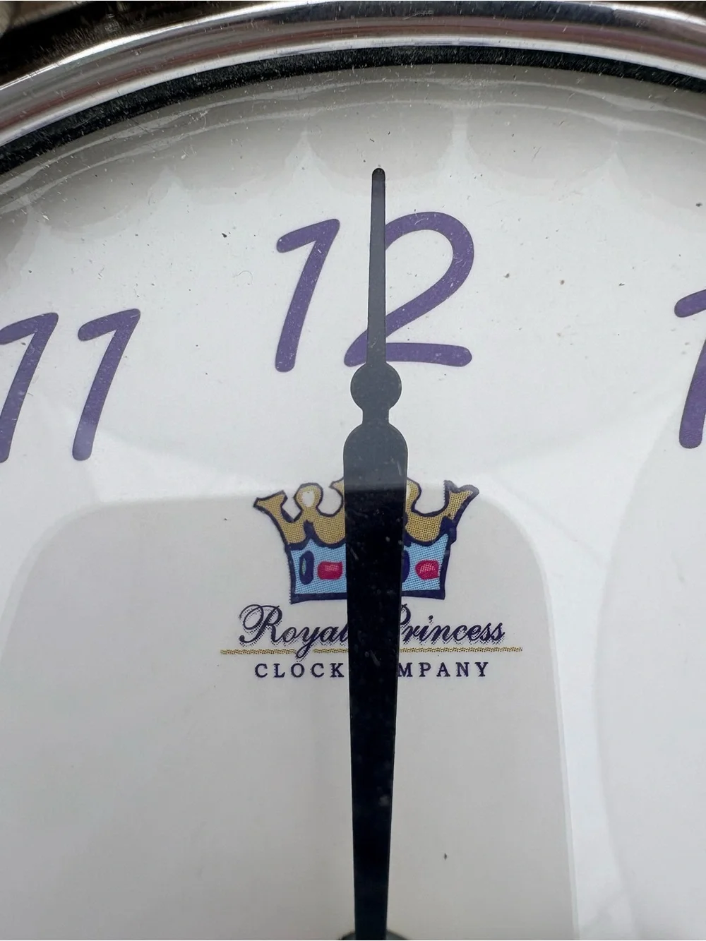 Royal Princess Clock Company Decorative Wall Clock with Purple Gems WORKS!